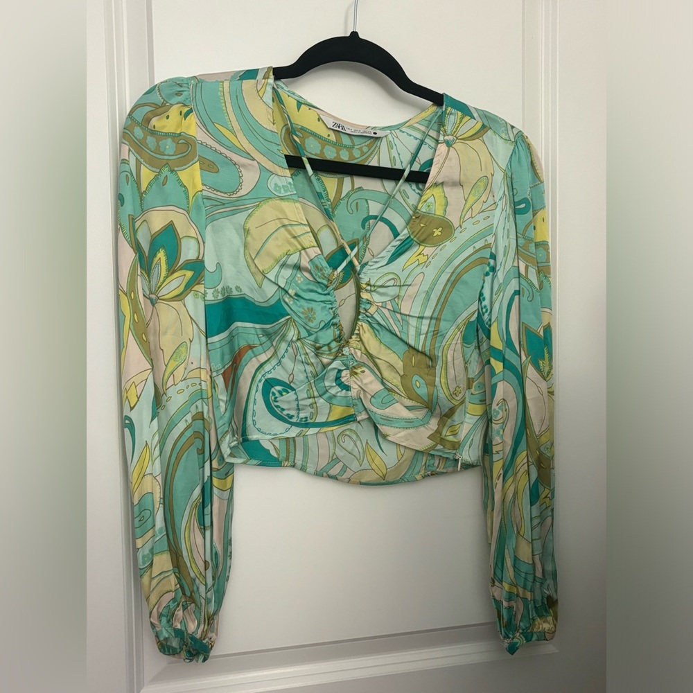 Zara small satin blouse